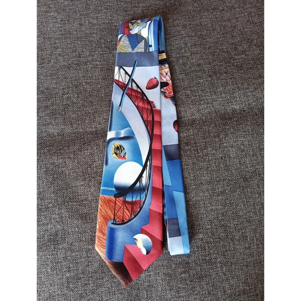 Tie 70s 80s 90s Y2K Mens Queen Art Ferjo Statement 3.75 Wide 63 Long